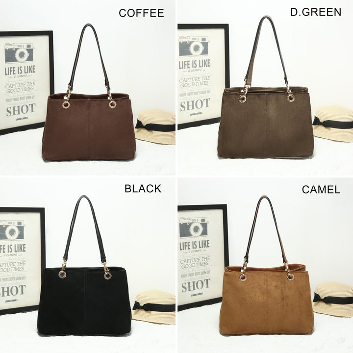 FAUX SUEDE TOTE HANDBAG ( 25451 )- 4 colours