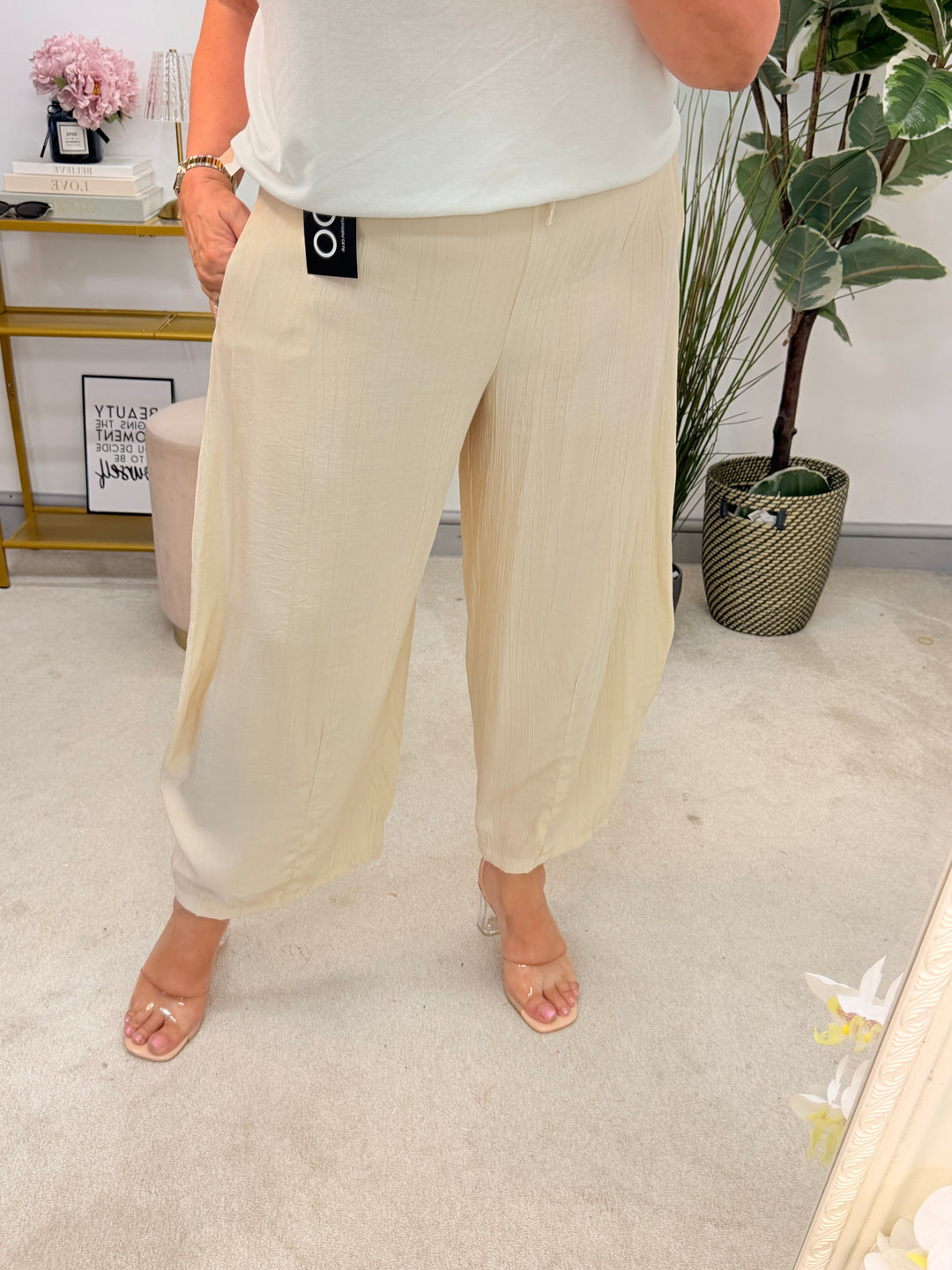 Ladies Fashion Balloon Leg Loose Trousers - Rust, Black, Khaki, Brown & Beige