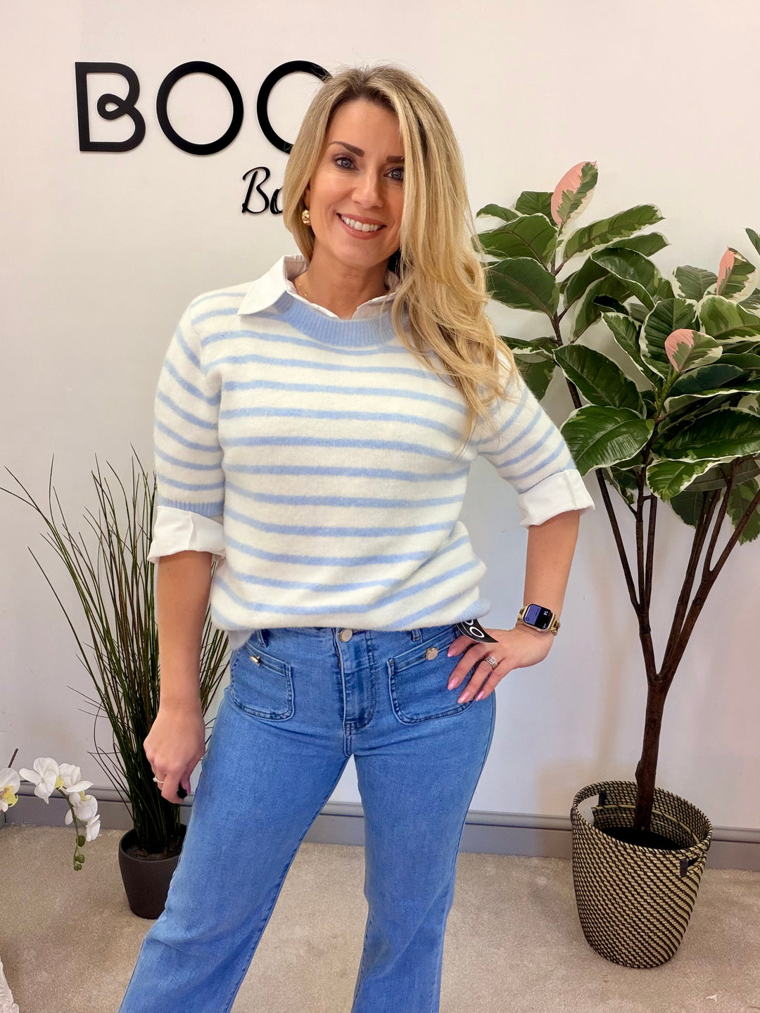 LADIES FASHION WHITE COTTON CRISP SHIRT