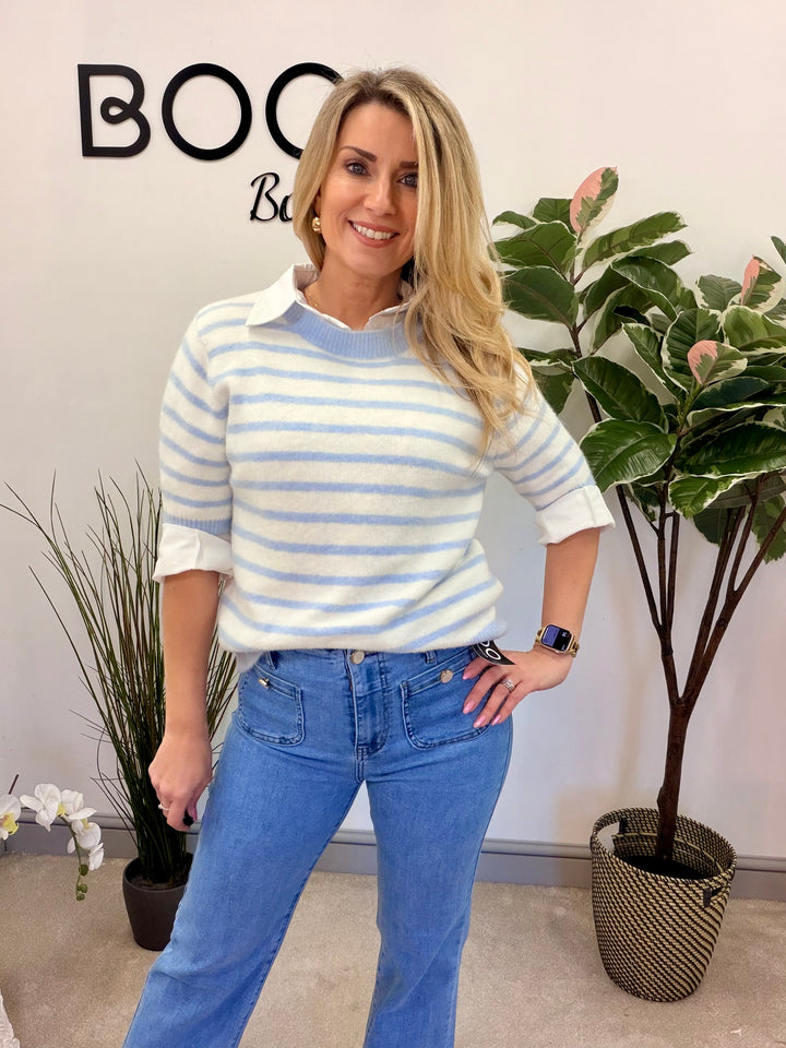 LADIES FASHION WHITE COTTON CRISP SHIRT