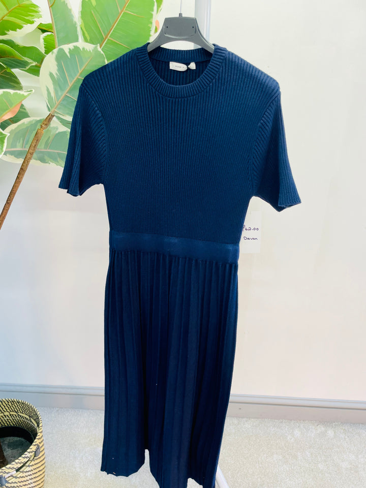 LADIES WOMENS NAVY KNITTED SPRING JUMPER DRESS