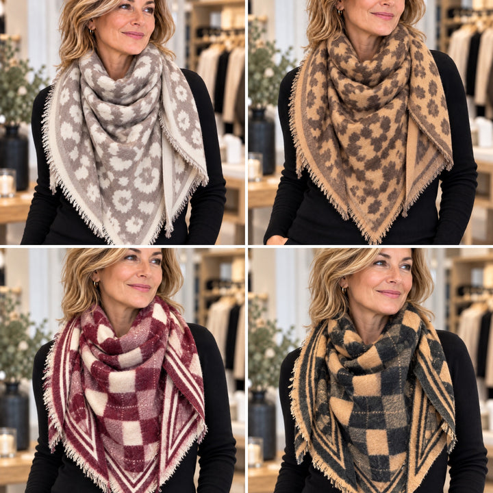 Triangle Wool Feel Scarf - 4 colours
