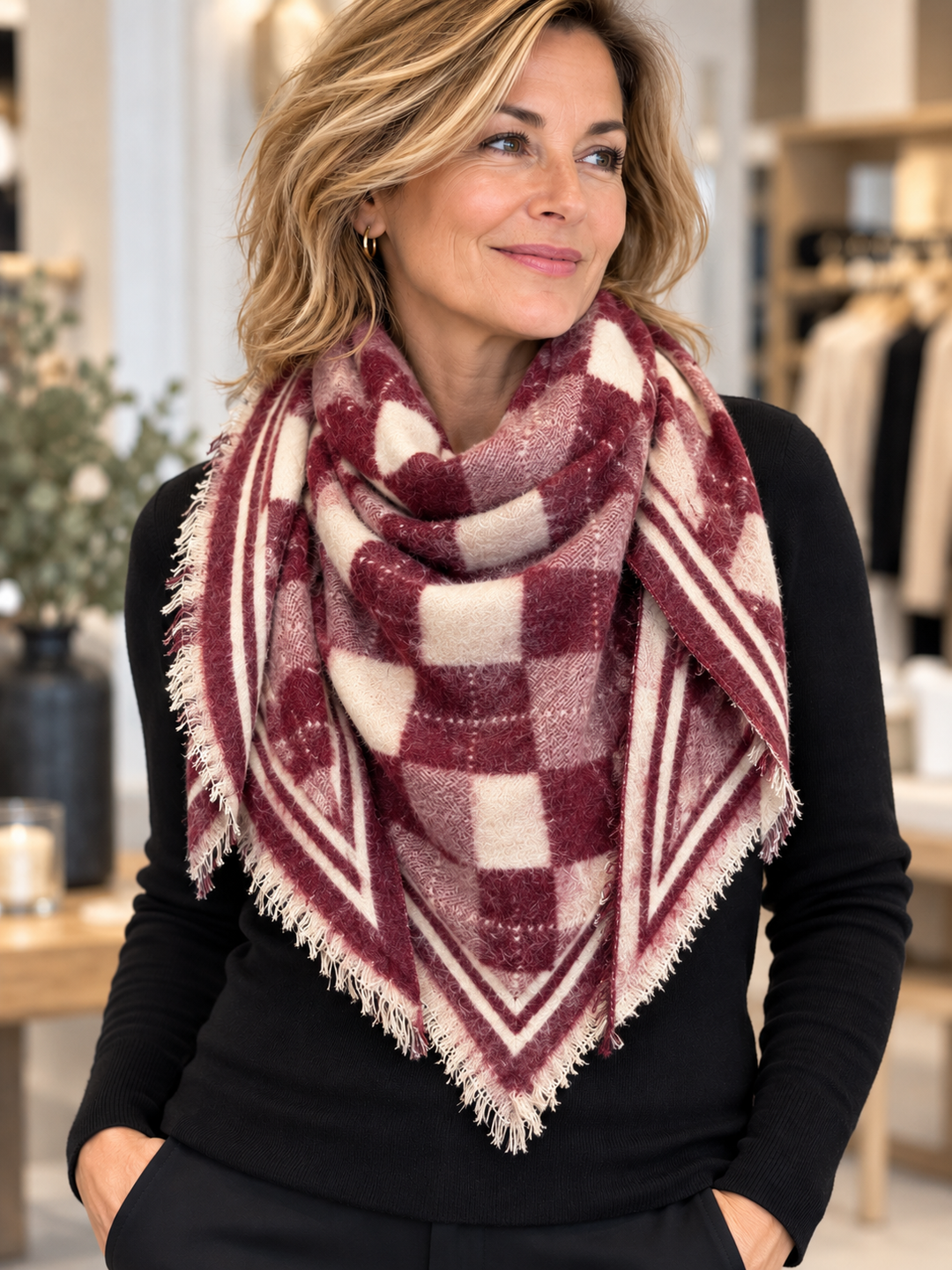 Triangle Wool Feel Scarf - 4 colours