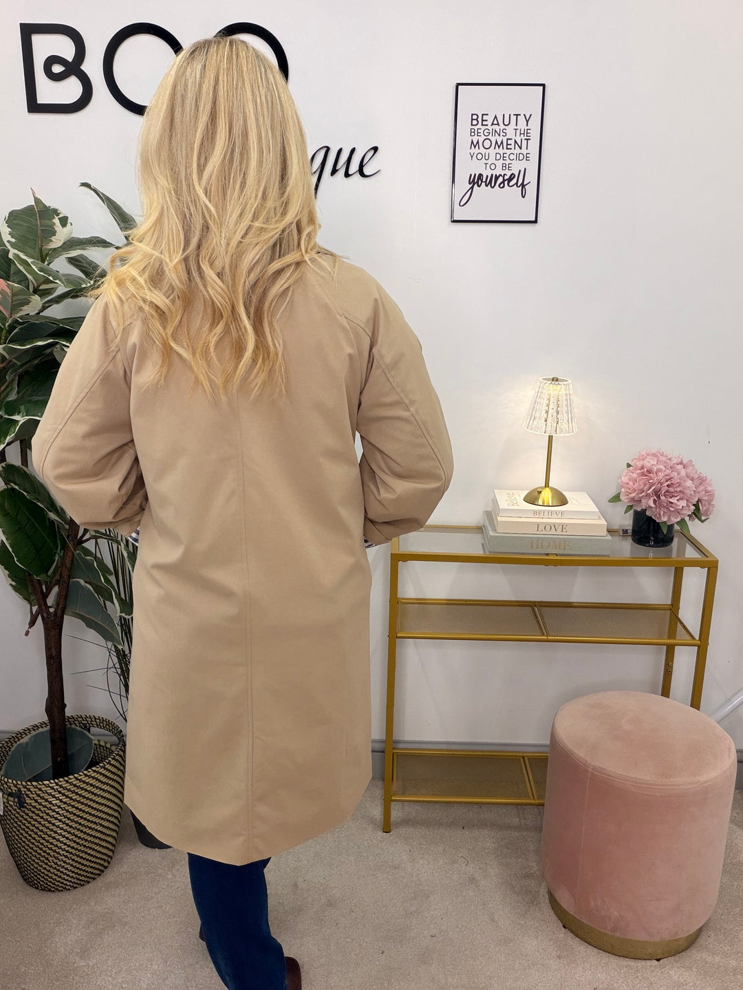 Ladies Fashion Camel Raincoat Mac