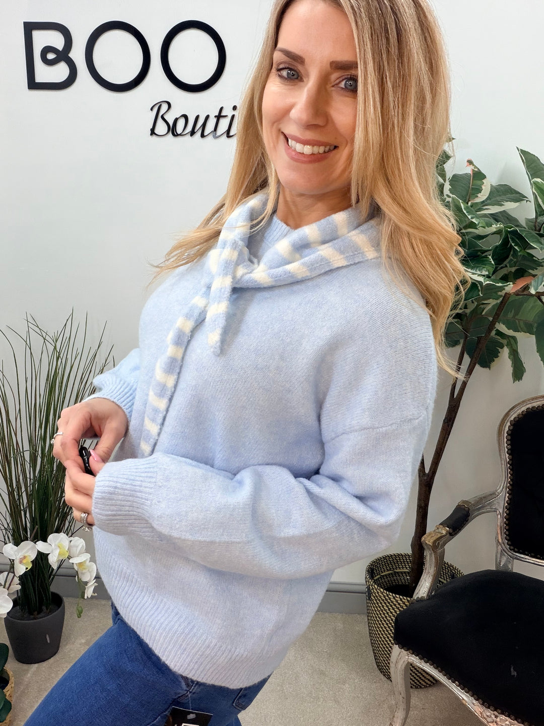 LADIES FASHION SOFT KNIT JUMPER & SCARF SET - LEMON, BLUE, PINK, CREAM