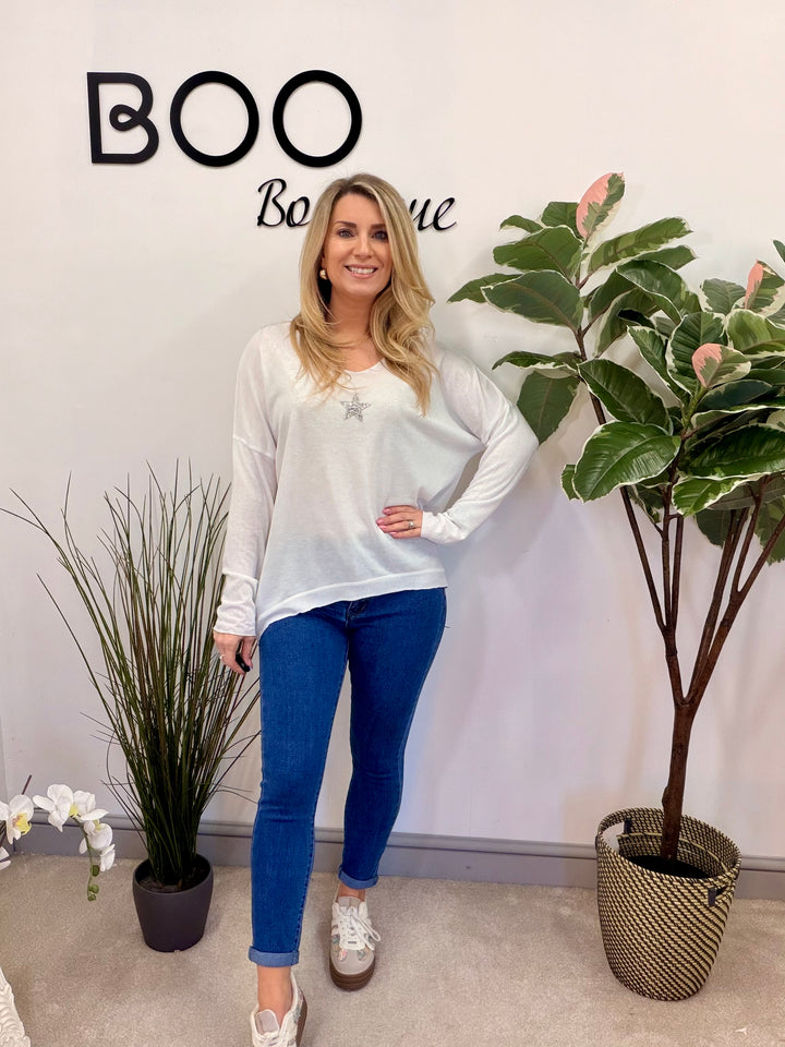 LADIES FASHION FINE KNIT TOP - WHITE, YELLOW, MINT, PINK, LIME