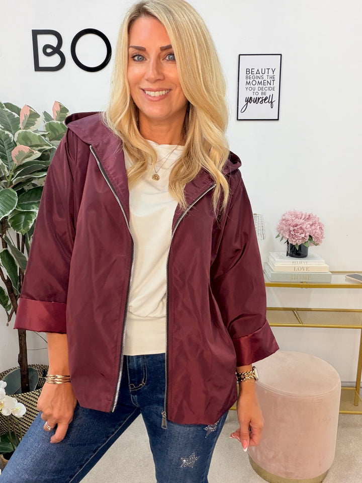 Ladies Fashion Shower Proof Box Jacket - Black, Brown, Wine, Khaki & Beige