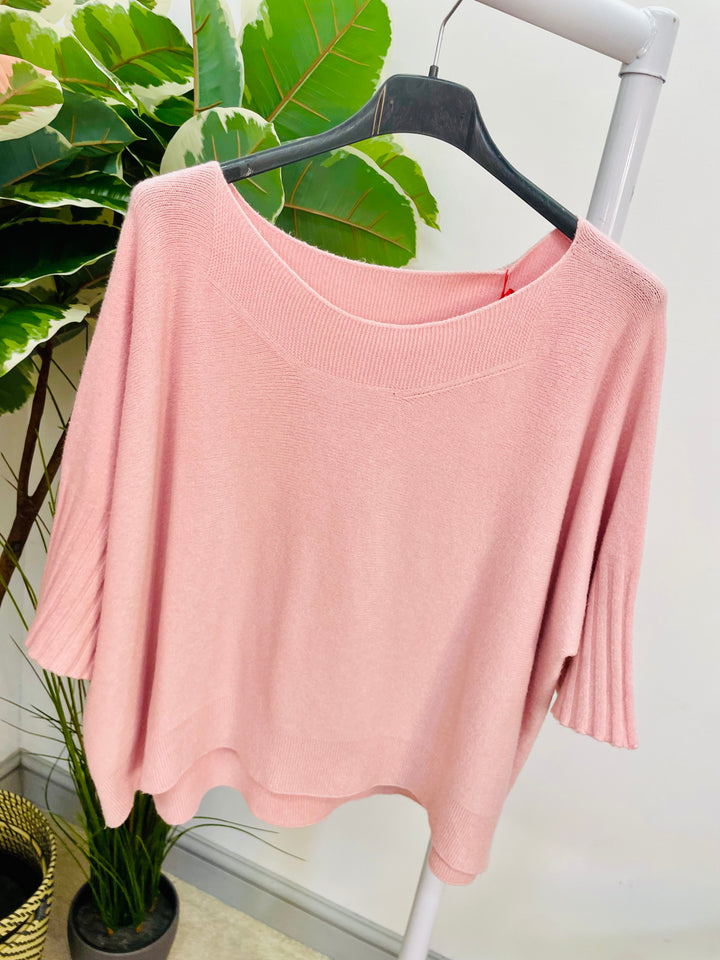 LADIES LOOSE FIT SHORT SLEEVE JUMPER - BROWN, WHITE, ORANGE, PINK, BLACK, BEIGE