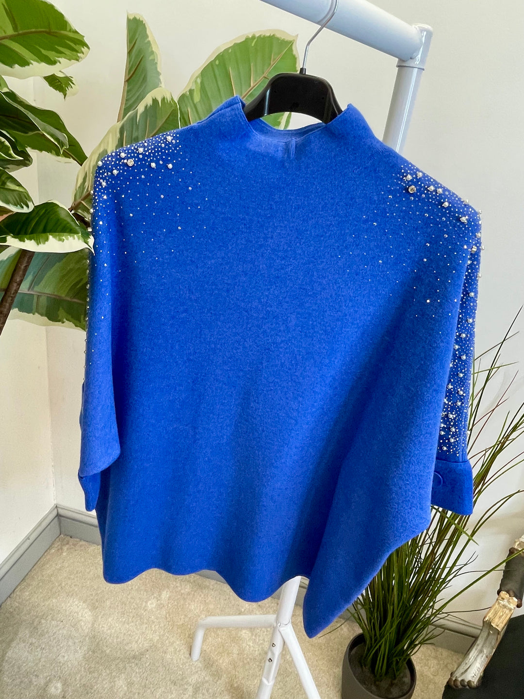 LADIES DIAMANTE SPARKLY JUMPER - FUSCHIA, PINK, BLACK, BERRY, BLUE, BROWN