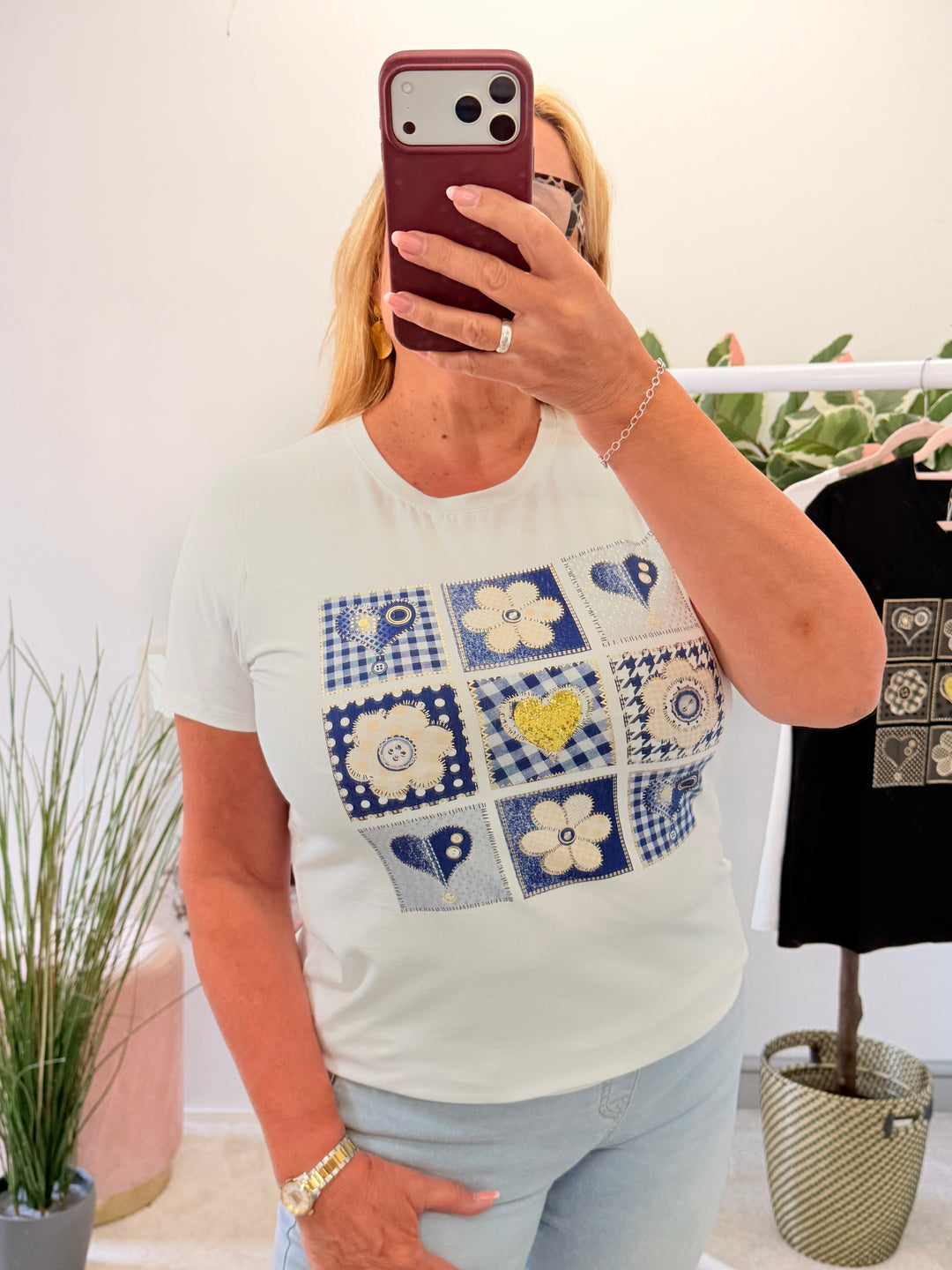 Ladies Fashion Summer T Tee Shirt - black & white