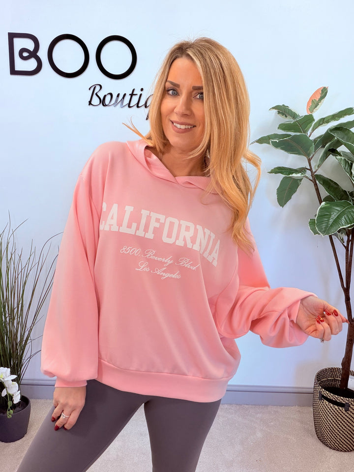 LADIES SCUBA CALIFORNIA SWEATSHIRT TOP - PINK, BLUE & LEMON