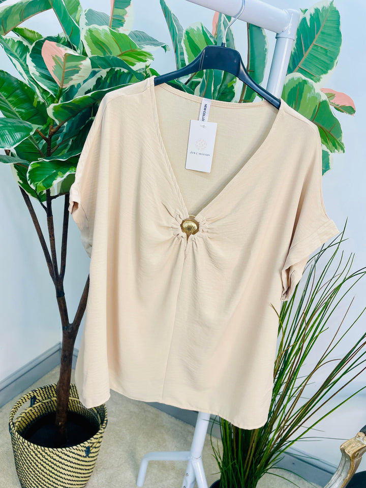 LADIES LOOSE FIT SUMMER TOP - BLACK, WHITE, BROWN, BURGUNDY, BEIGE, NAVY