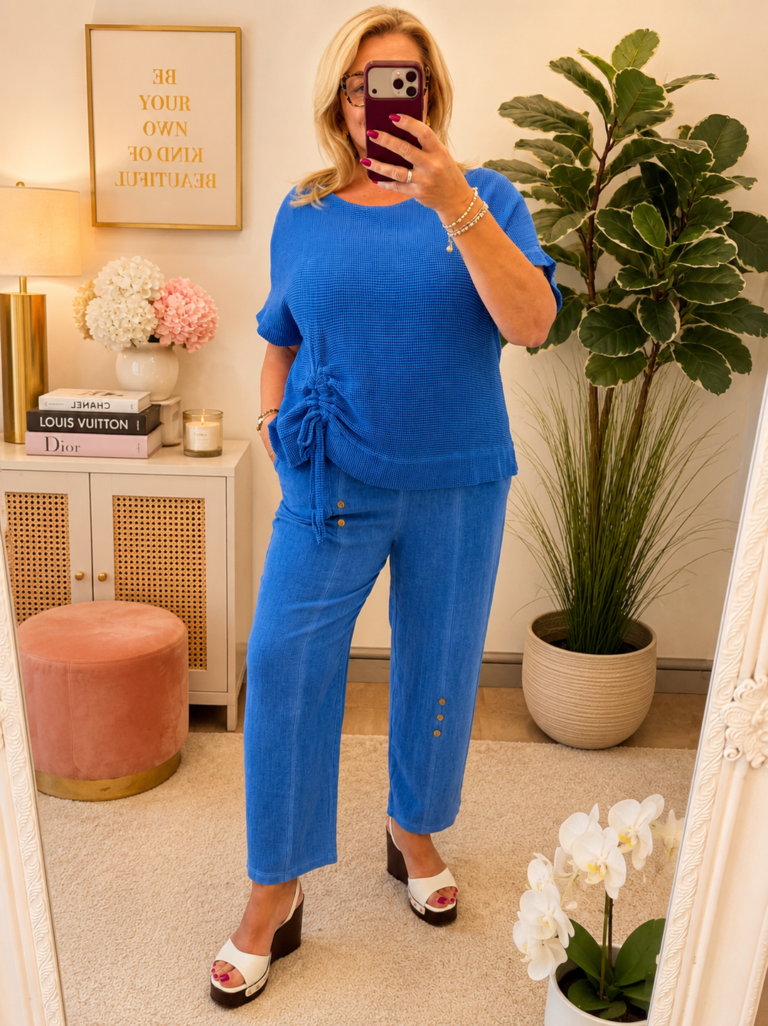 Ladies Tapered Leg Teabag Linen Ankle Grazer Trousers - Lemon, Black, Blue, Green, Beige, Turquoise & White