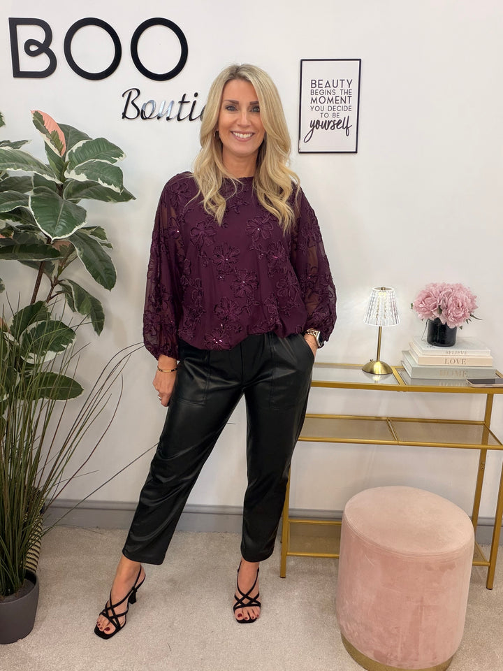 The MARIE sequin sparkly lacy party top - 3 colours