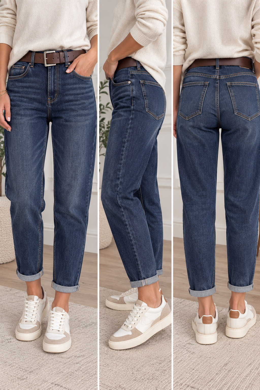 The ORLA dark blue mom fit jeans