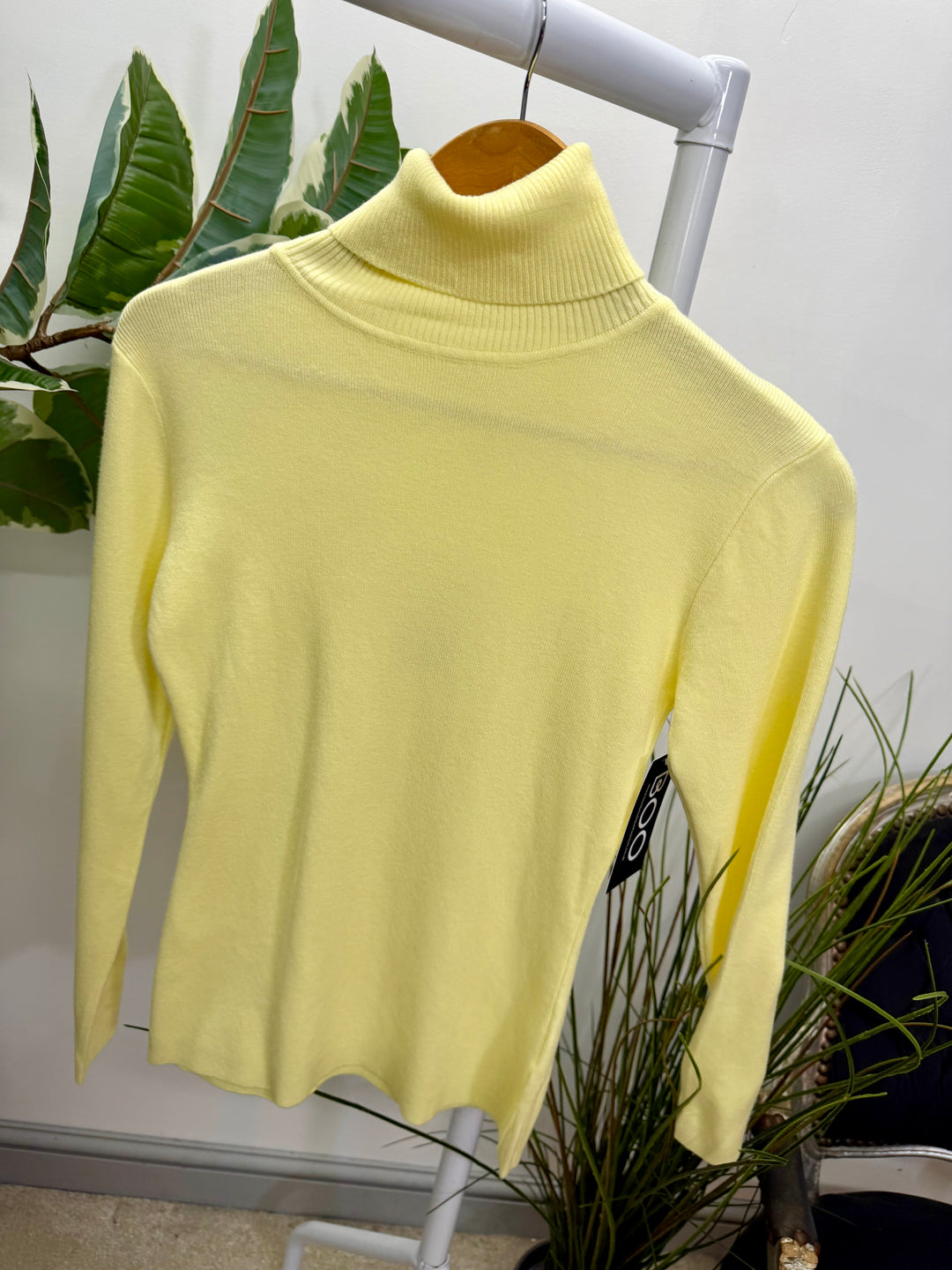 LADIES FASHION ROLL NECK JUMPER - BLACK, WHITE, LEMON, PINK, BLUE, BROWN & BEIGE