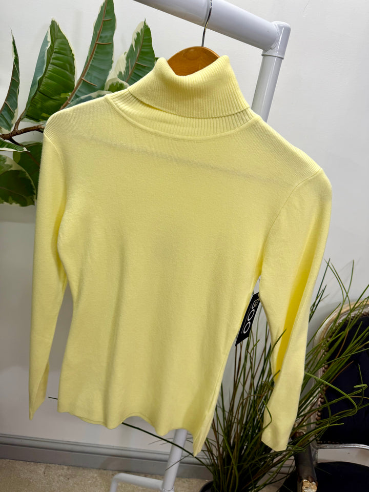 LADIES FASHION ROLL NECK JUMPER - BLACK, WHITE, LEMON, PINK, BLUE, BROWN & BEIGE
