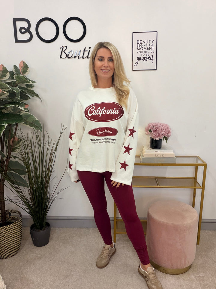 The TESSA cotton sweatshirt ‘California’ logo top - 3 colours