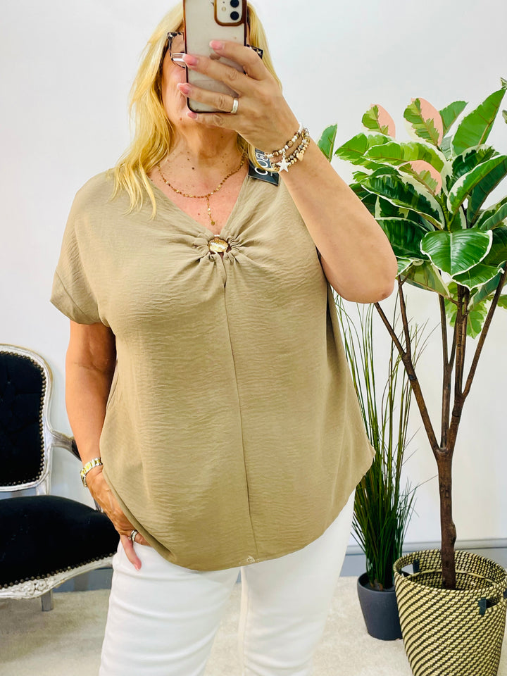 LADIES LOOSE FIT SUMMER TOP - BLACK, WHITE, BROWN, BURGUNDY, BEIGE, NAVY