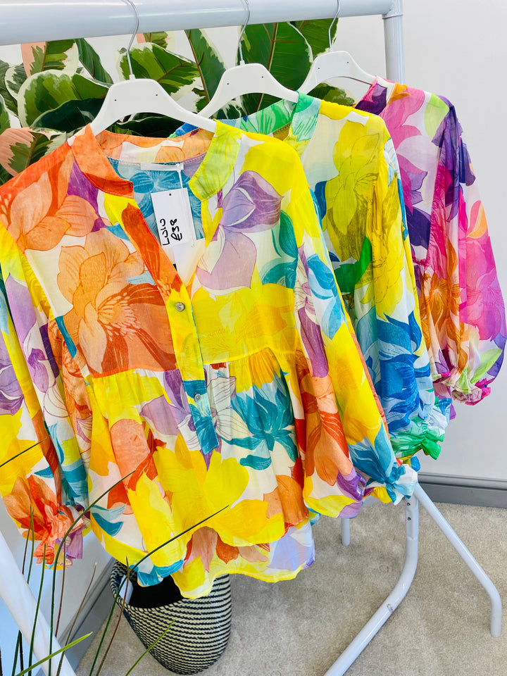 LADIES PASTEL LOOSE FIT SUMMER BLUE - BLUE, PINK, ORANGE
