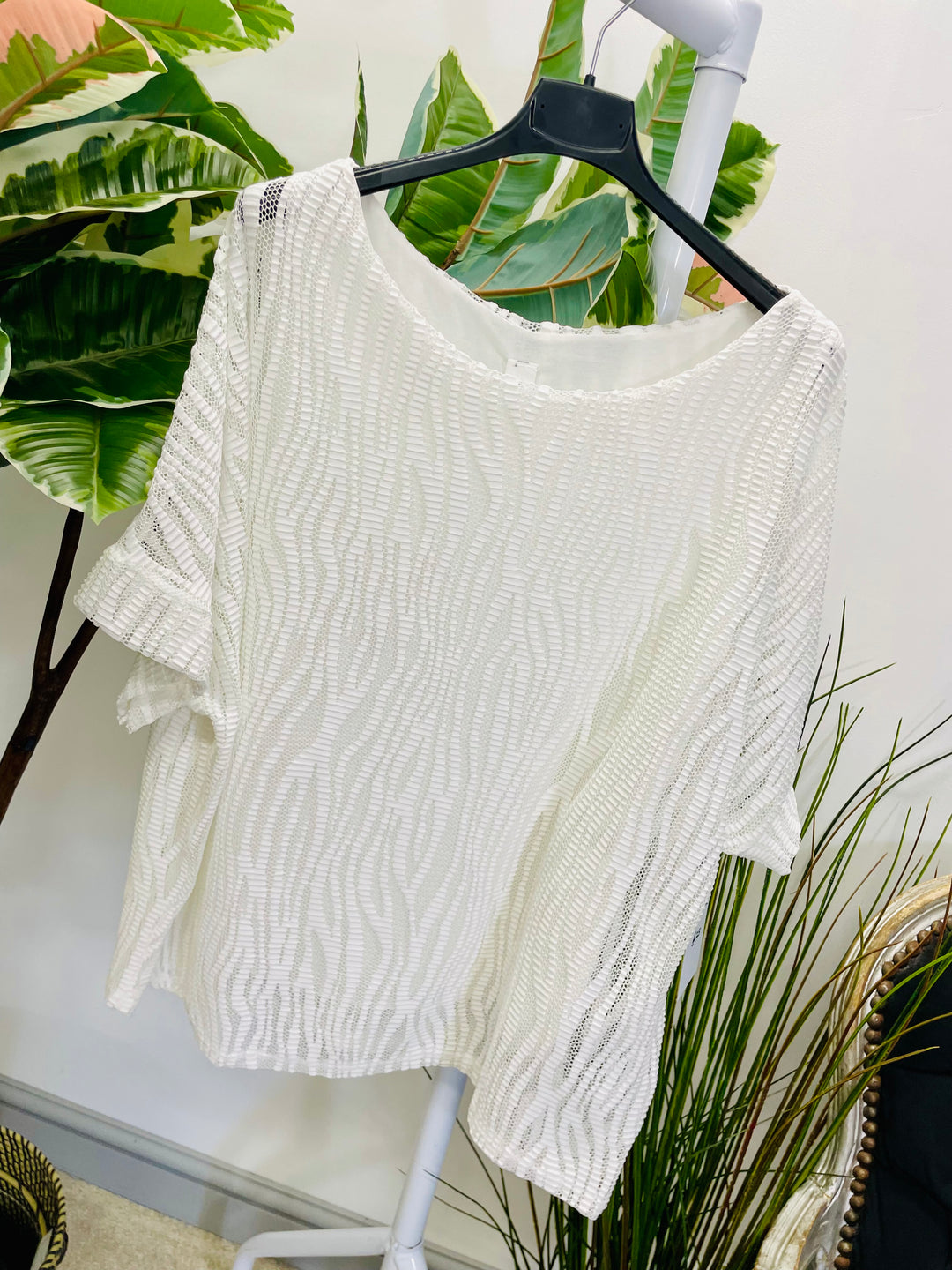 LADIES BOX STYLE NET MESH TOP - WHITE, BURGUNDY, KHAKI, MOCHA, NAVY, BLACK