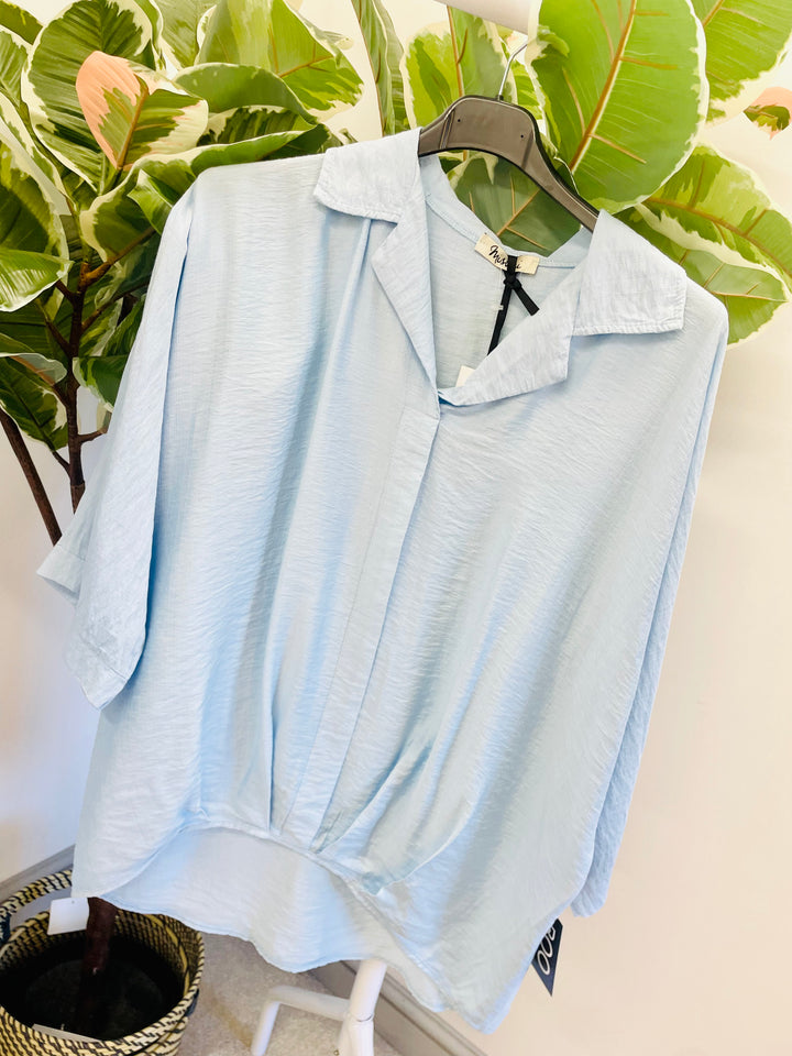 LADIES WOMENS SUMMER TOP BLOUSE - WHITE, BLACK, KHAKI, BLUE, PINK & NAVY