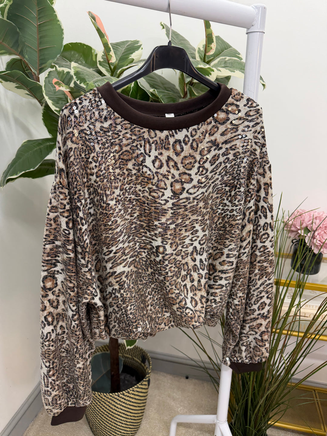 The JOYCE sequin leopard party top