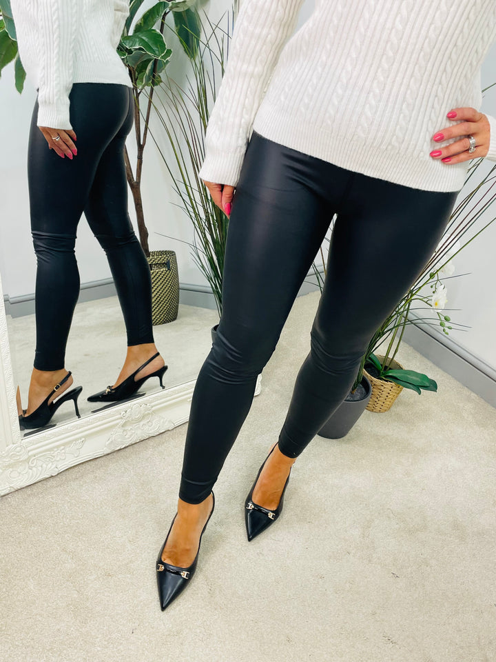 The DISCO black pu leggings