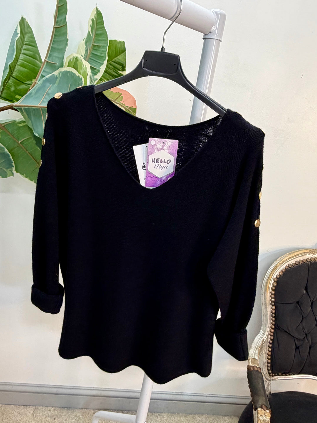 LADIES SOFT KNIT V NECK FASHION JUMPER - WHITE, MINT, BLACK & PINK