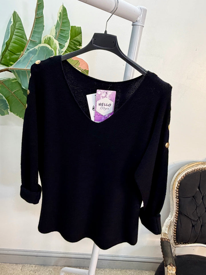 LADIES SOFT KNIT V NECK FASHION JUMPER - WHITE, MINT, BLACK & PINK