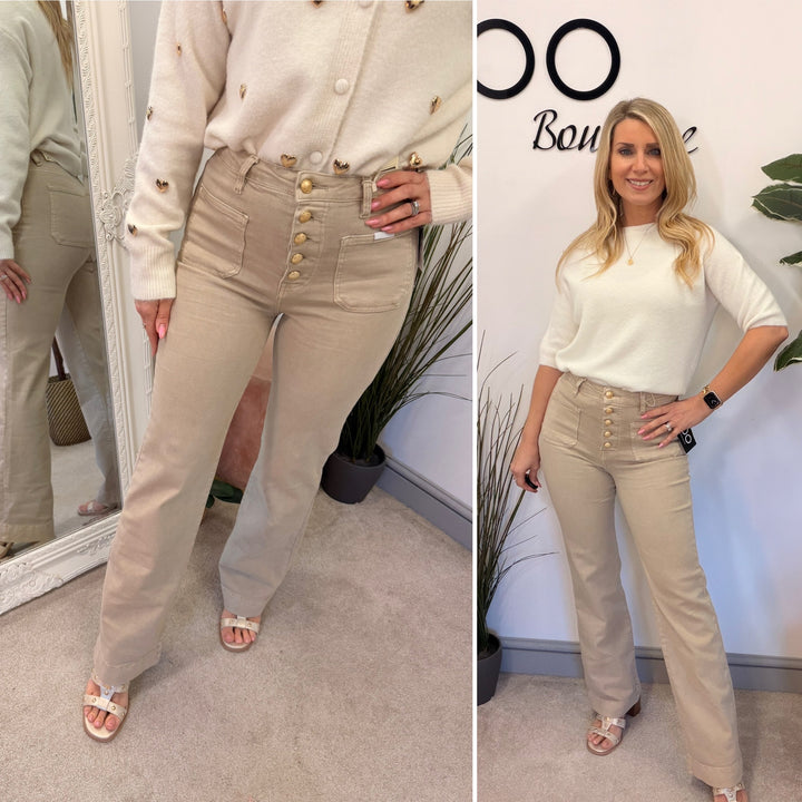 The HARPER dark beige jeans - sizes 8 to 16