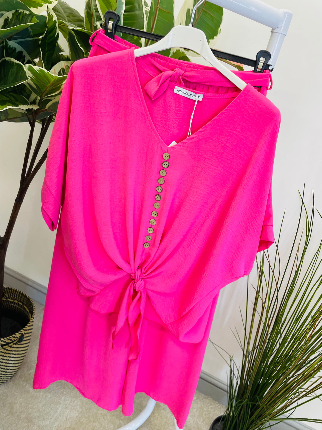 LADIES TROUSER CO ORD SET - BLACK, PINK, GREEN, BLUE, RED, ORANGE