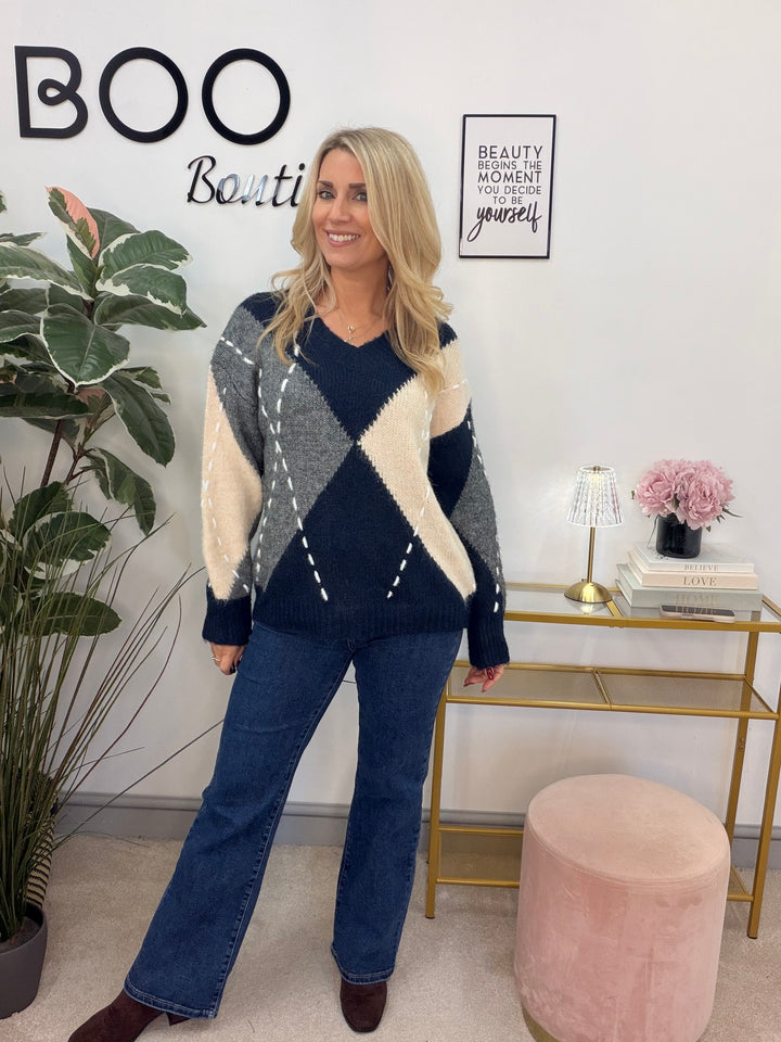 The SUZANNE diamond cricket jumper - 2 colours