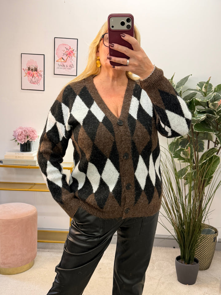 The SALLY diamond knit cardigan - 2 colours