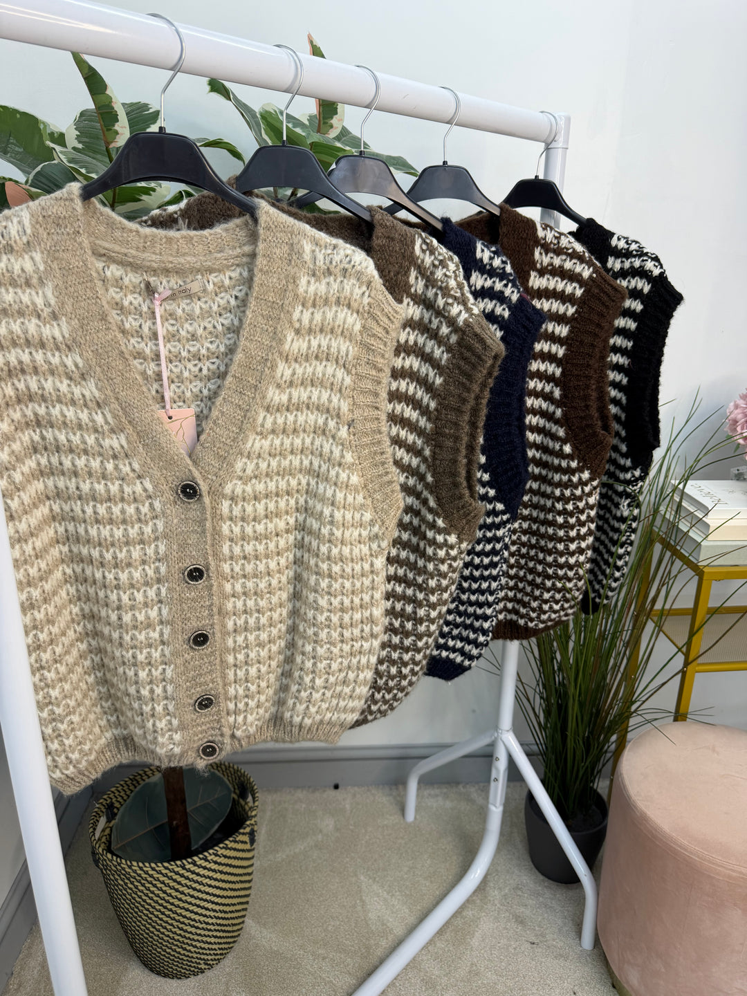 The LAURA herringbone knit waistcoat - 5 colours