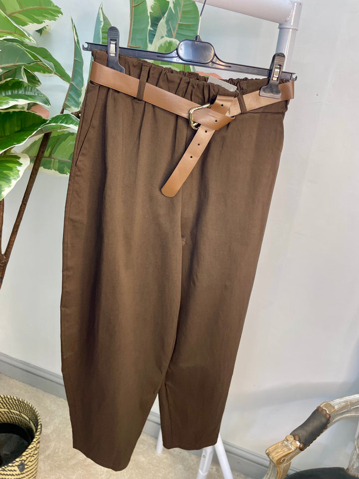 LADIES BALLOON LEG MAGIC TROUSERS - BLACK, NAVY, BEIGE, BROWN & KHAKI