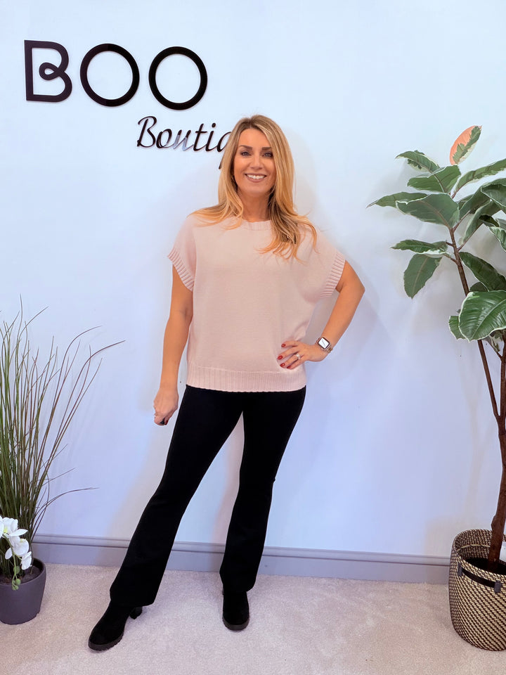 LADIES KNITTED TANK TOP JUMPER - ORANGE, PINK, YELLOW, CREAM, GREEN, KHAKI, BEIGE