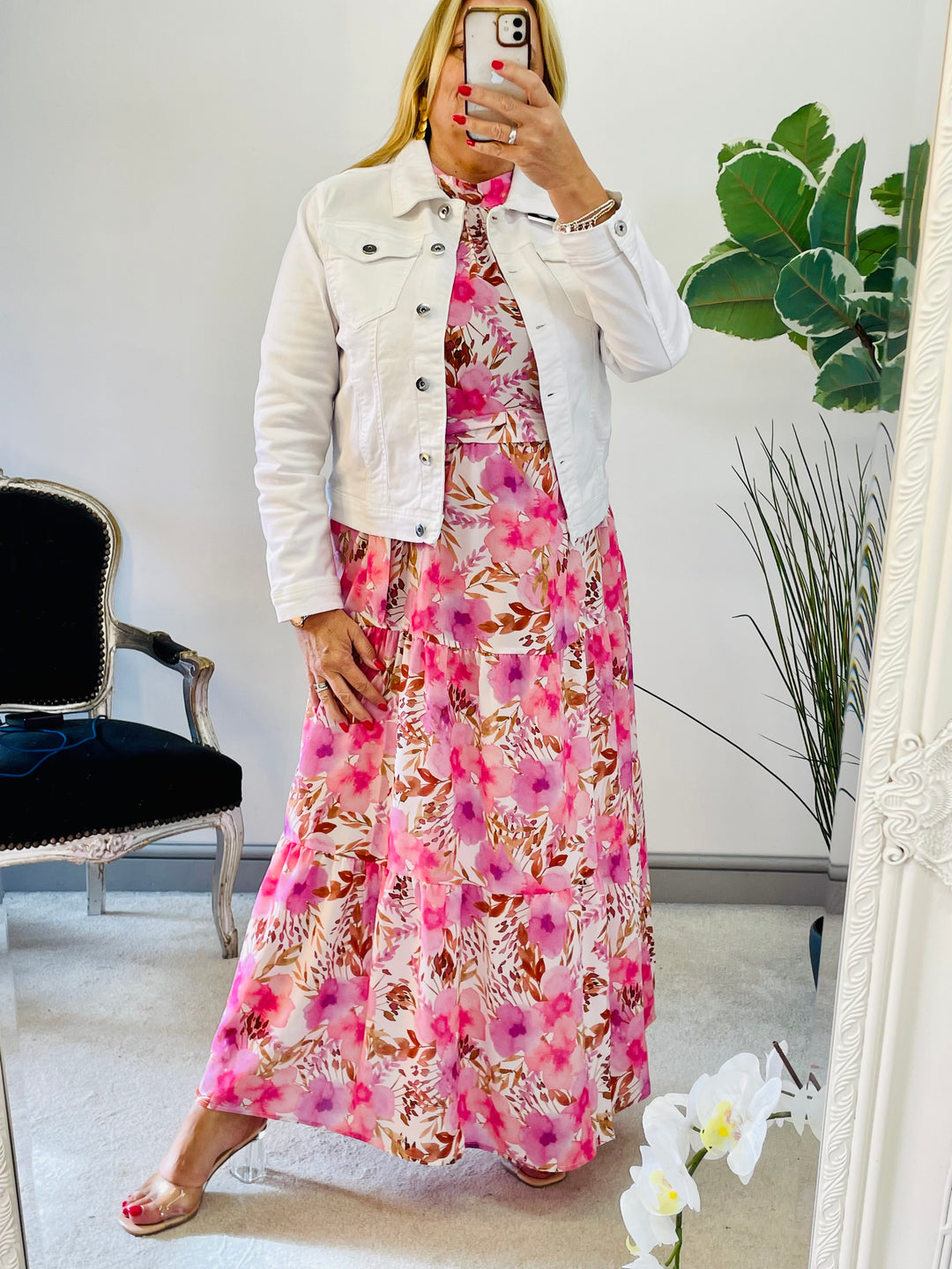 LADIES WOMENS WHITE DENIM SUMMER JACKET