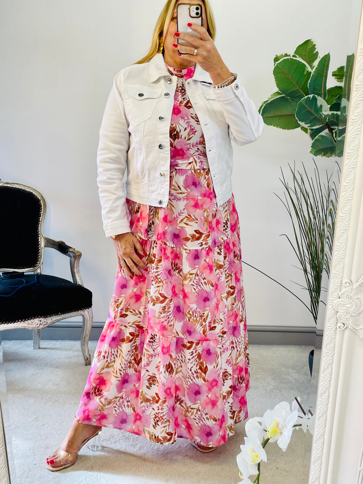 LADIES WOMENS WHITE DENIM SUMMER JACKET