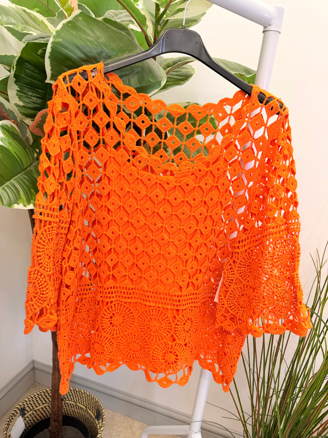 Ladies Crochet Summer Top - Pink, White, Turquoise, Blue, Lemon & Orange