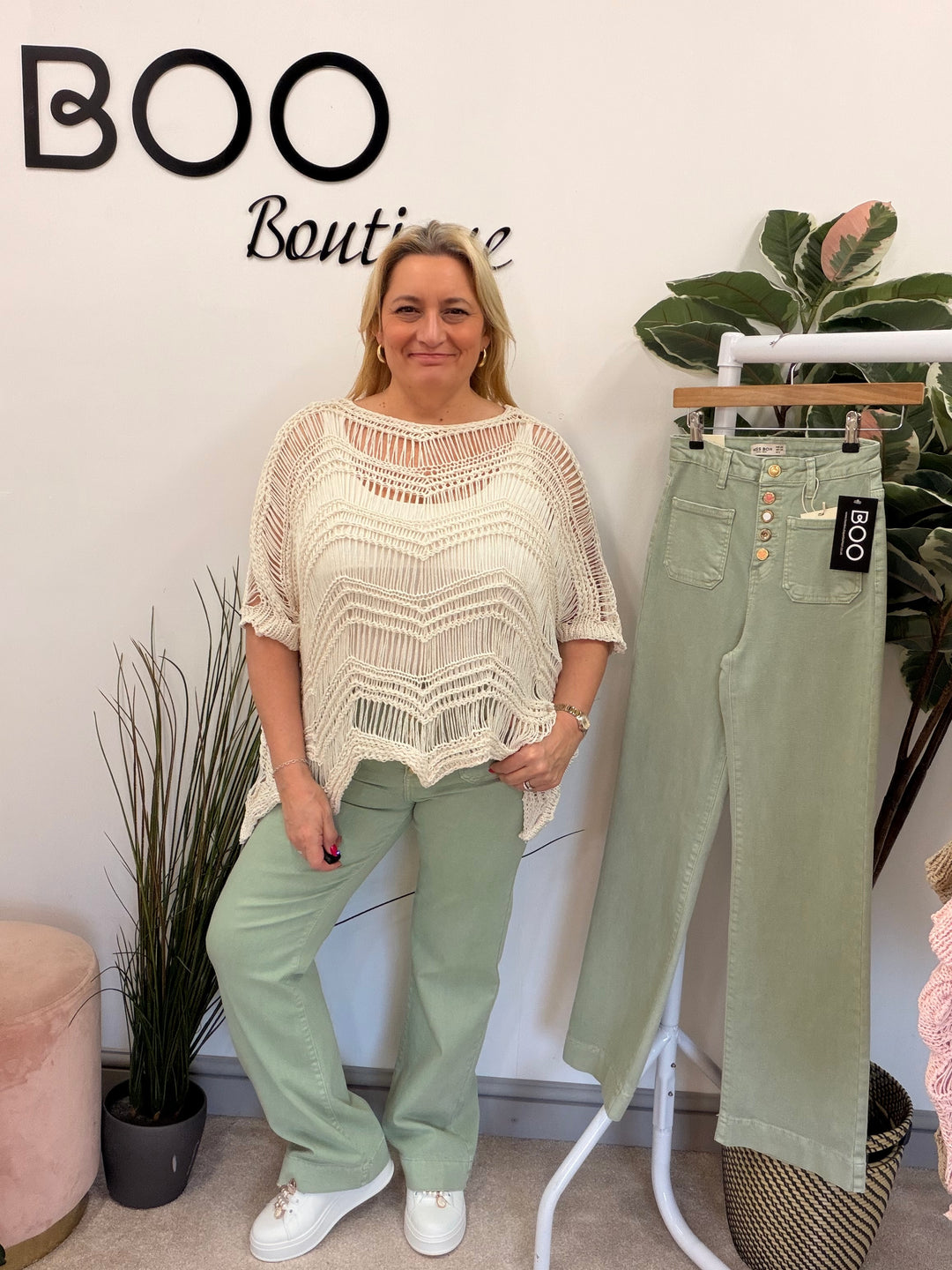 The TRACEY sage denim wide leg jeans - size 6 to 14