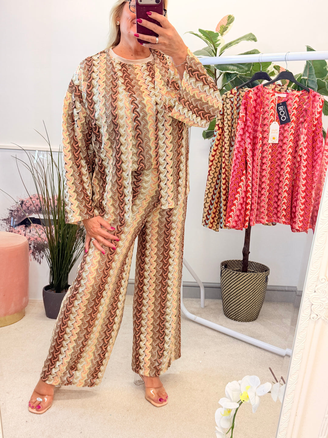 Ladies Crochet Zig Zag Bolero Cardigan Jacket - Black, Rust, Red