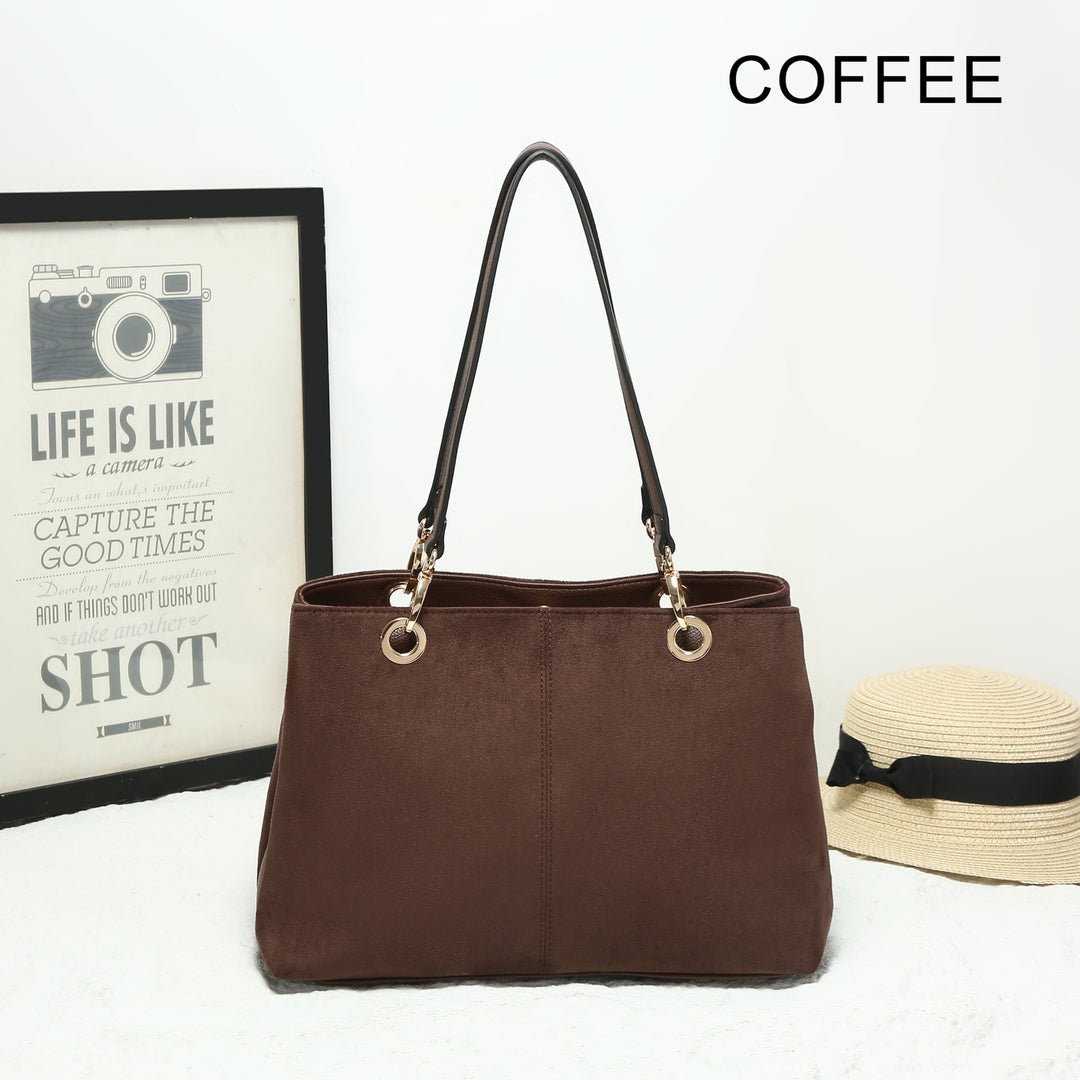 FAUX SUEDE TOTE HANDBAG ( 25451 )- 4 colours