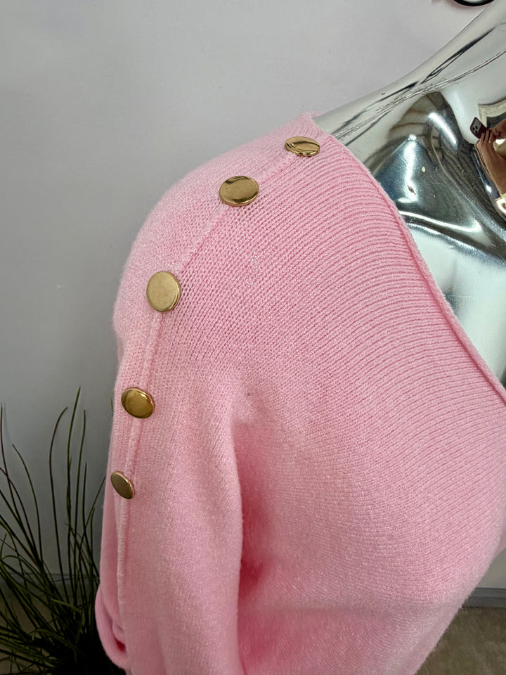 LADIES SOFT KNIT V NECK FASHION JUMPER - WHITE, MINT, BLACK & PINK