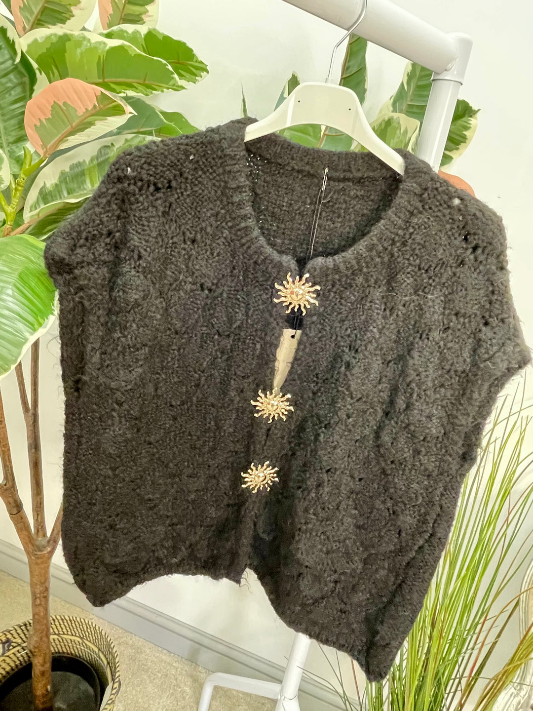 LADIES KNITTED FASHION WAISTCOAT - BLACK, CREAM, KHAKI, MOCHA & PINK