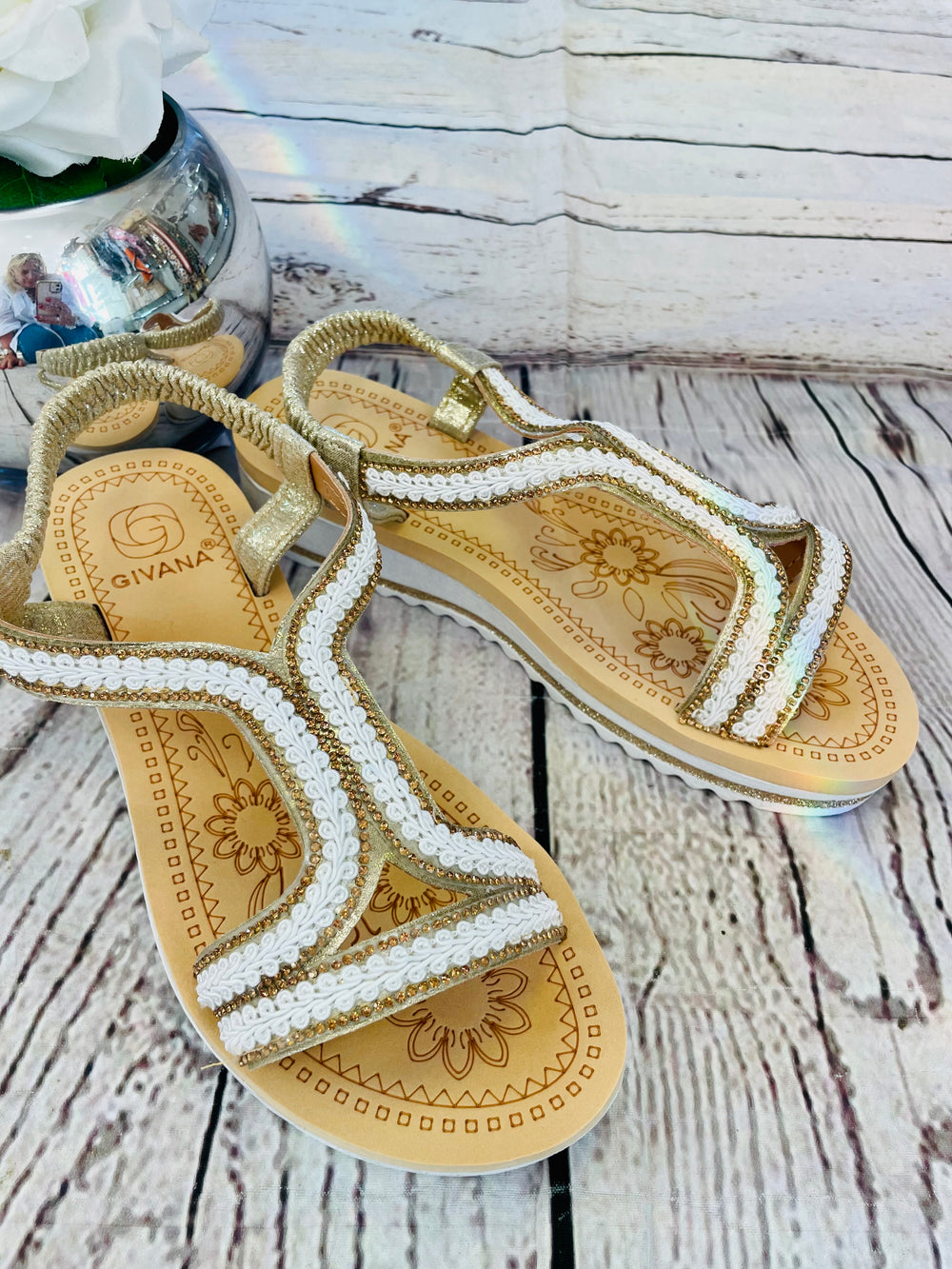 LADIES WOMENS GOLD COMFORT SMALL WEDGE SANDALS SHOES