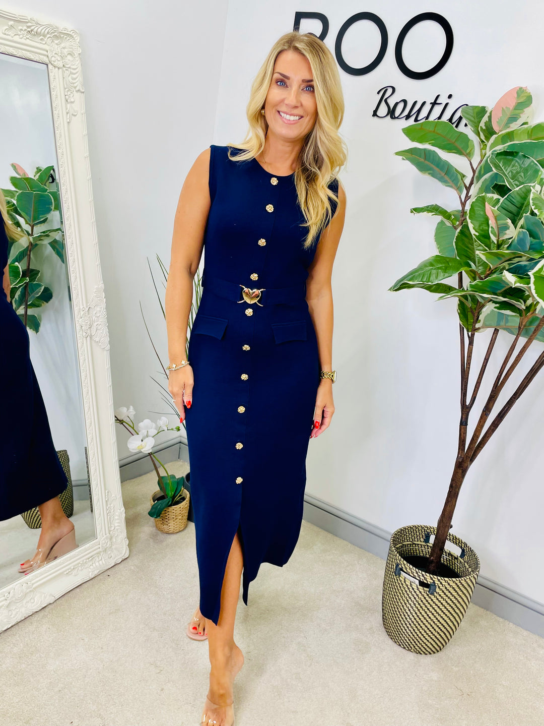 LADIES RIBBED KNIT FITTED MAXI DRESS - NAVY, BLACK, BURGUNDY, BEIGE & WHITE