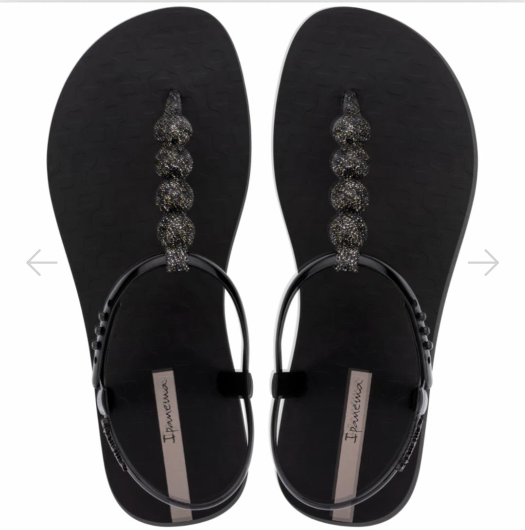 Ladies Ipanema Glitter Bobble Sandals - Black, Brown, Beige