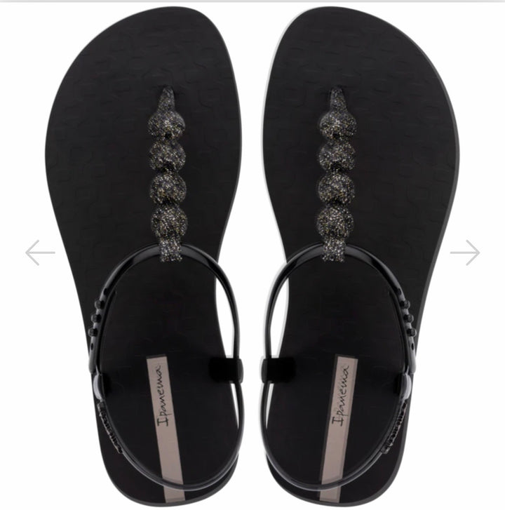 Ladies Ipanema Glitter Bobble Sandals - Black, Brown, Beige