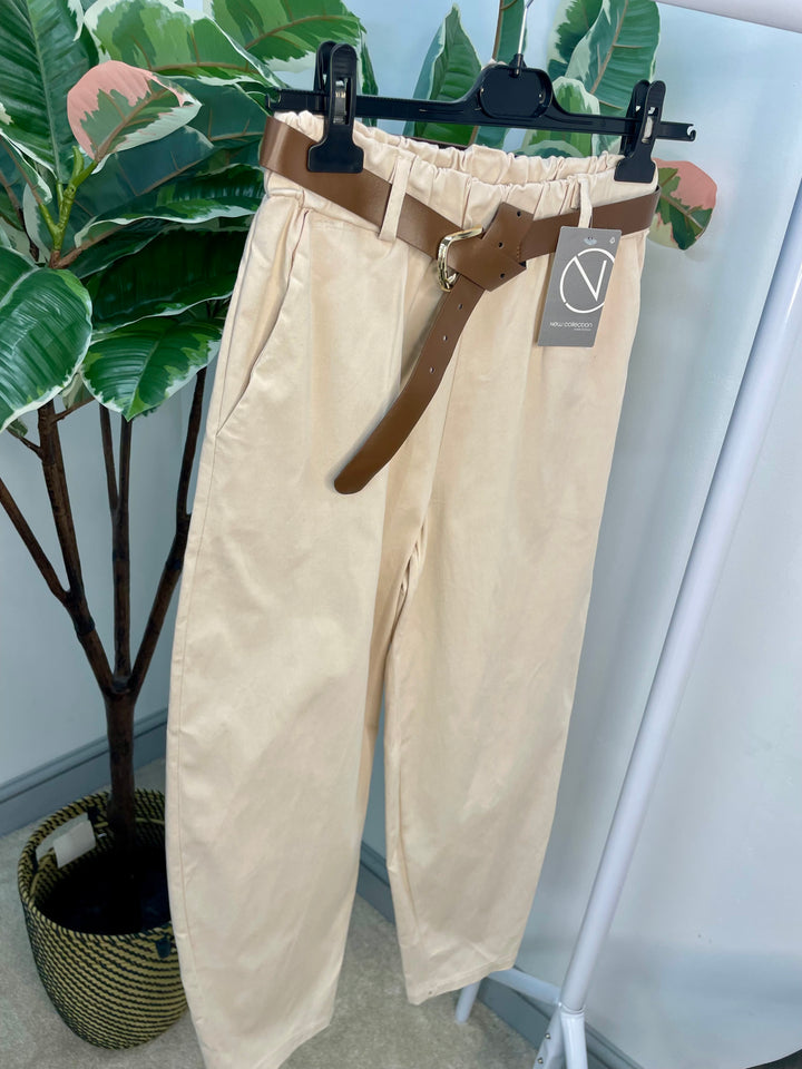 LADIES BALLOON LEG MAGIC TROUSERS - BLACK, NAVY, BEIGE, BROWN & KHAKI